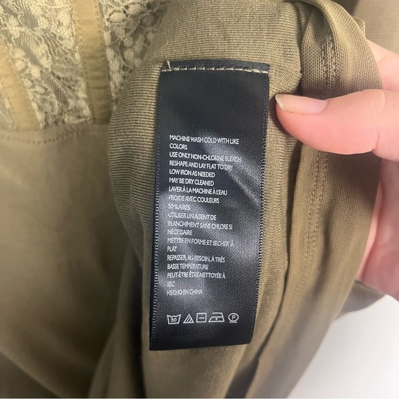 NEW Urban Outfitters Bustier Mini Slip Dress Lingerie Lace Large Green - Picture 7 of 7